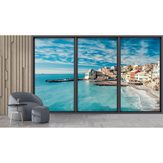 Carta da parati panoramica - Illusione ottica - Vista mare