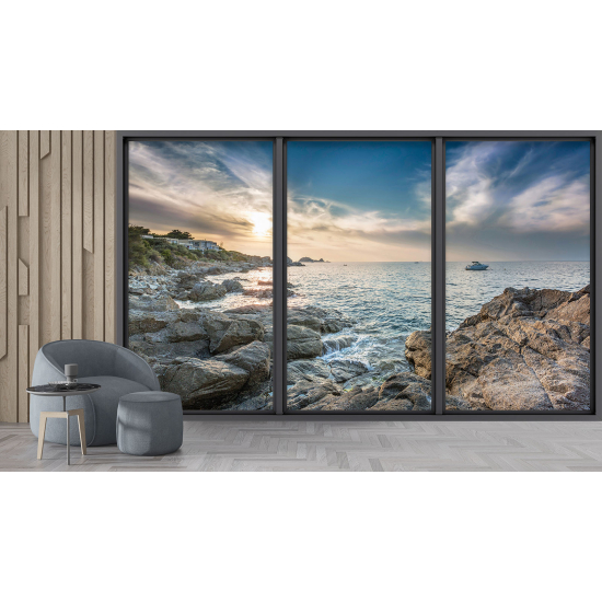 Carta da parati panoramica - Illusione ottica - Vista mare