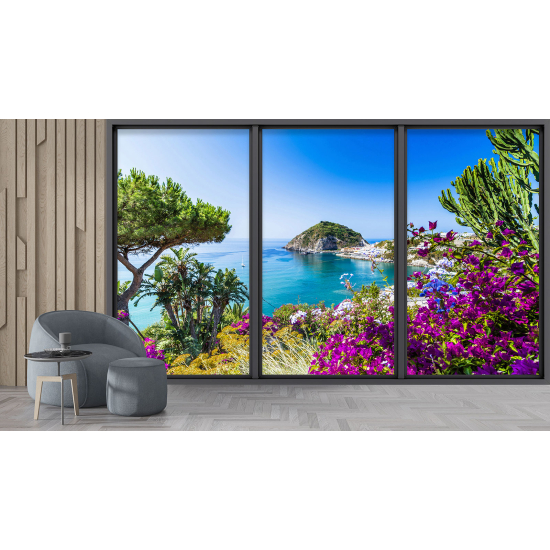 Carta da parati panoramica - Illusione ottica - Vista mare