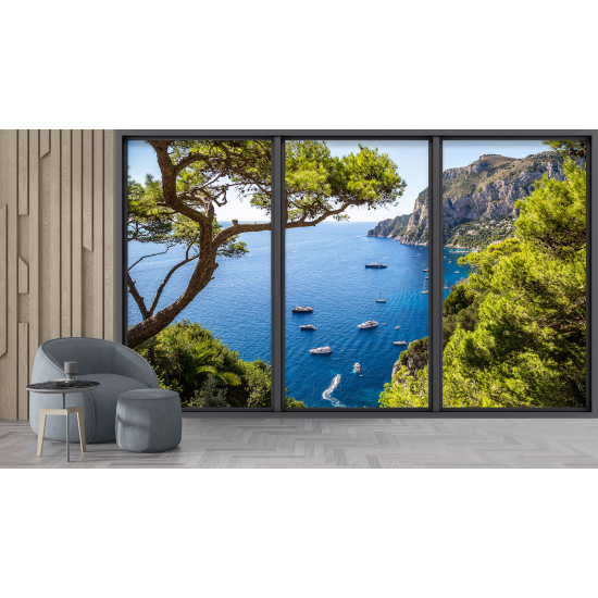 Carta da parati panoramica - Illusione ottica - Vista mare