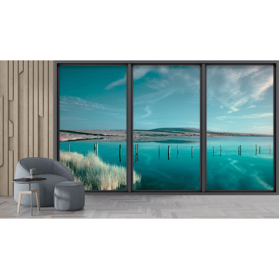 Carta da parati panoramica - Illusione ottica - Vista mare