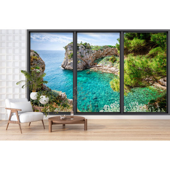 Carta da parati panoramica - Illusione ottica - Vista mare