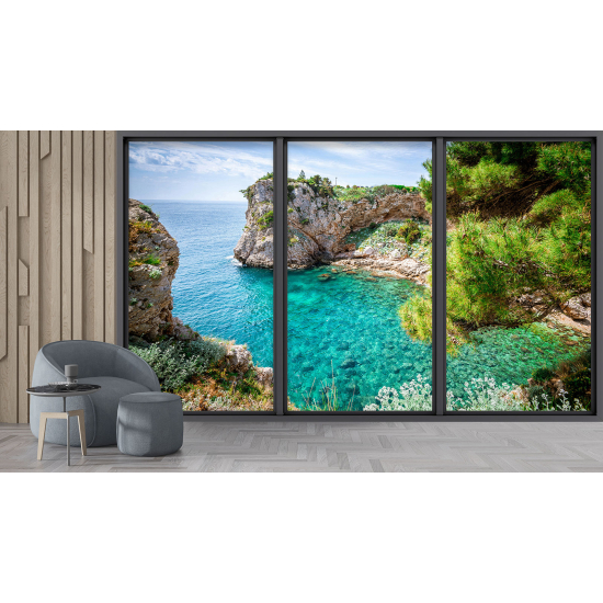 Carta da parati panoramica - Illusione ottica - Vista mare