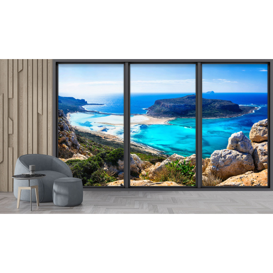 Carta da parati panoramica - Illusione ottica - Vista mare