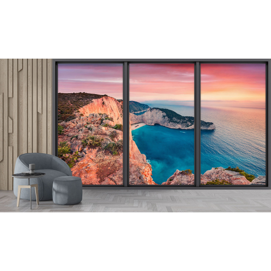 Carta da parati panoramica - Illusione ottica - Vista mare