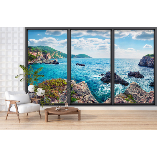 Carta da parati panoramica - Illusione ottica - Vista mare