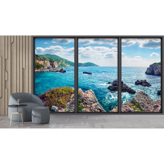 Carta da parati panoramica - Illusione ottica - Vista mare