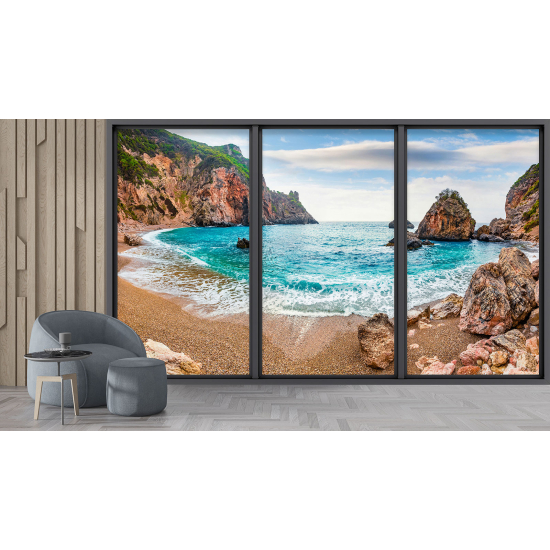 Carta da parati panoramica - Illusione ottica - vista mare