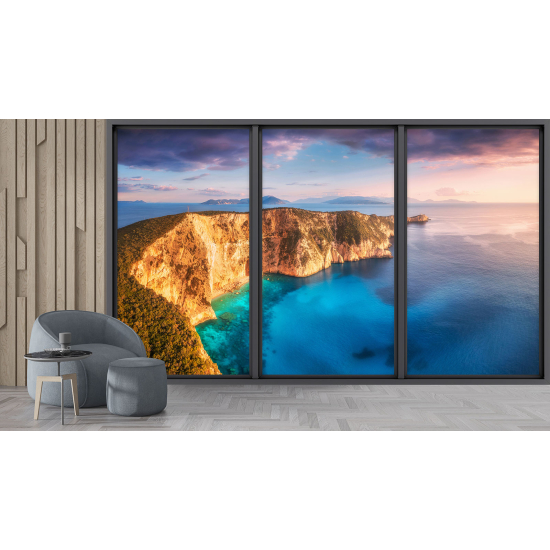 Carta da parati panoramica - Illusione ottica - Vista mare