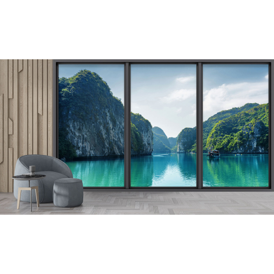 Carta da parati panoramica - Illusione ottica - Vista mare