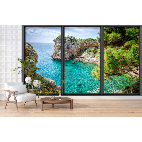 Carta da parati panoramica - Illusione ottica - Vista mare
