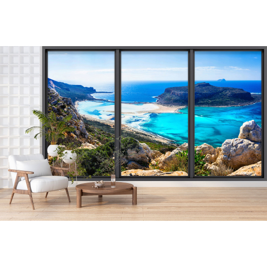 Carta da parati panoramica - Illusione ottica - Vista mare
