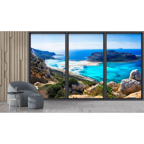 Carta da parati panoramica - Illusione ottica - Vista mare