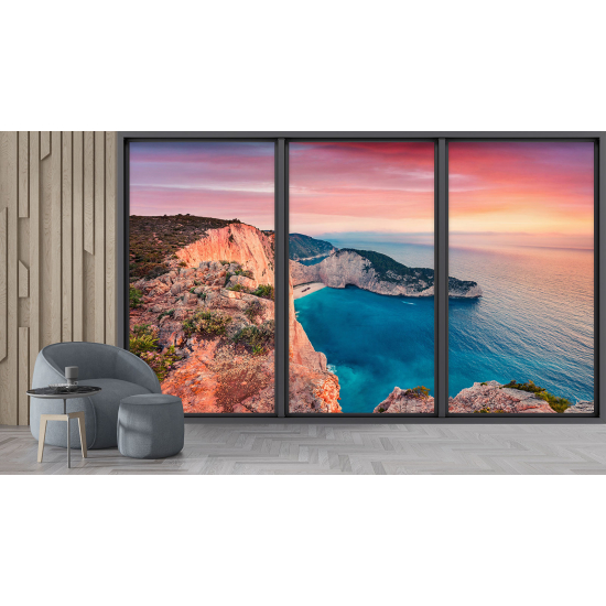 Carta da parati panoramica - Illusione ottica - Vista mare