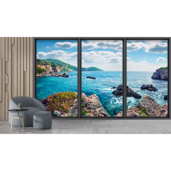 Carta da parati panoramica - Illusione ottica - Vista mare