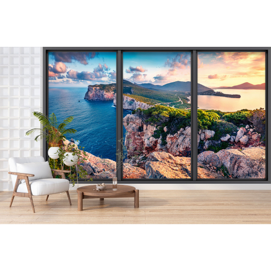 Carta da parati panoramica - Illusione ottica - Vista mare
