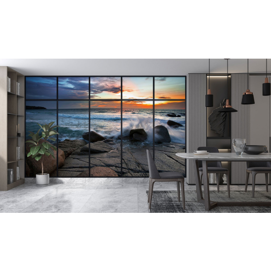 Carta da parati panoramica - Illusione ottica - Vista mare