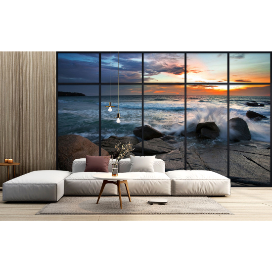Carta da parati panoramica - Illusione ottica - Vista mare