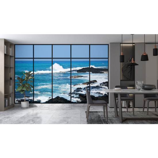 Carta da parati panoramica - Illusione ottica - Vista mare