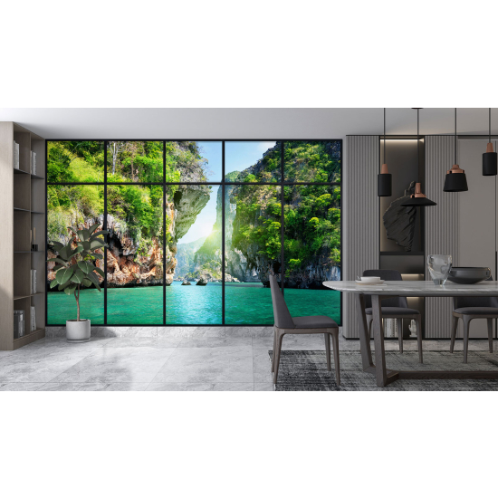 Carta da parati panoramica - Illusione ottica - Vista mare