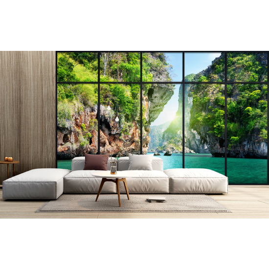 Carta da parati panoramica - Illusione ottica - Vista mare
