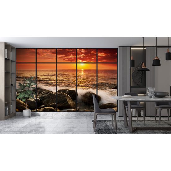 Carta da parati panoramica - Illusione ottica - Vista mare