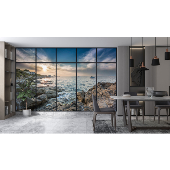 Carta da parati panoramica - Illusione ottica - Vista mare