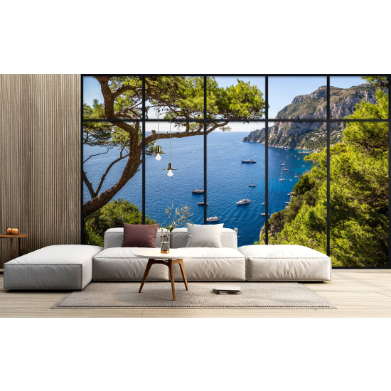 Carta da parati panoramica - Illusione ottica - Vista mare