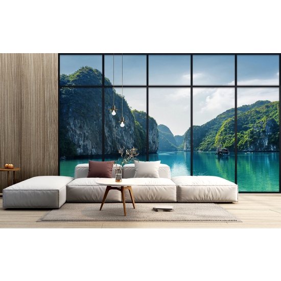 Carta da parati panoramica - Illusione ottica - Vista mare