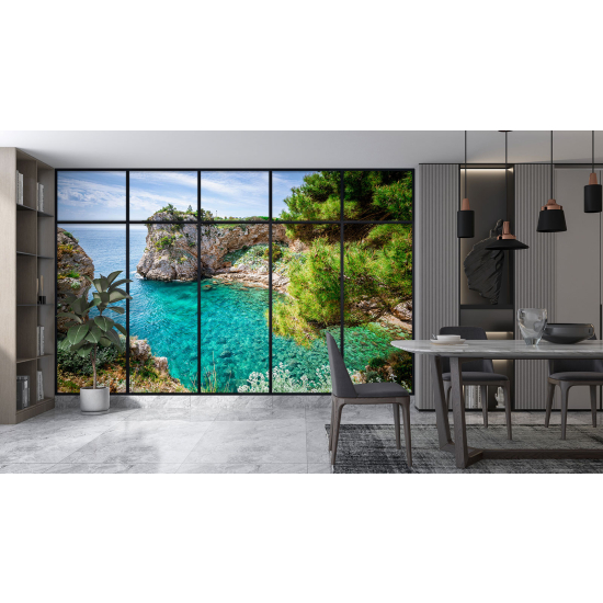 Carta da parati panoramica - Illusione ottica - Vista mare