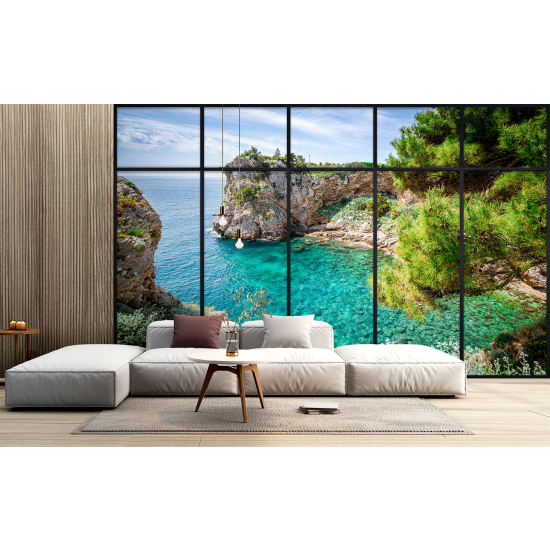 Carta da parati panoramica - Illusione ottica - Vista mare