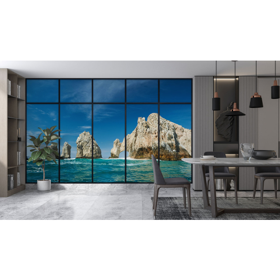 Carta da parati panoramica - Illusione ottica - Vista mare