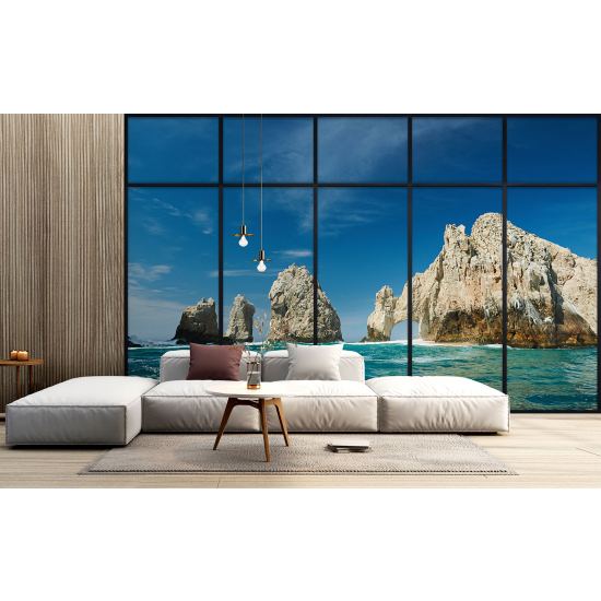 Carta da parati panoramica - Illusione ottica - Vista mare