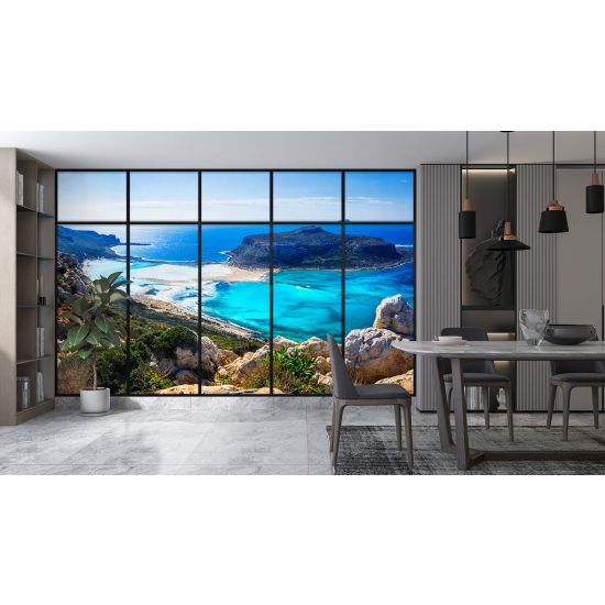 Carta da parati panoramica - Illusione ottica - Vista mare