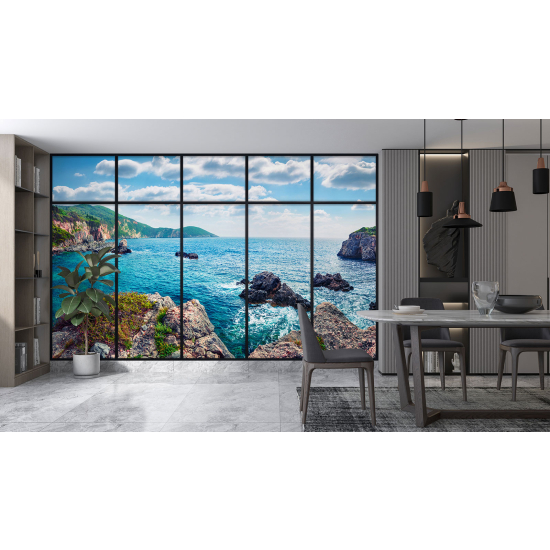 Carta da parati panoramica - Illusione ottica - Vista mare