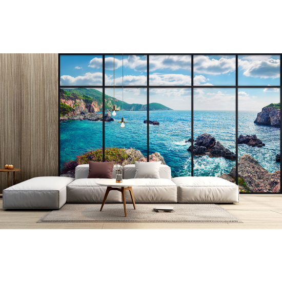Carta da parati panoramica - Illusione ottica - Vista mare