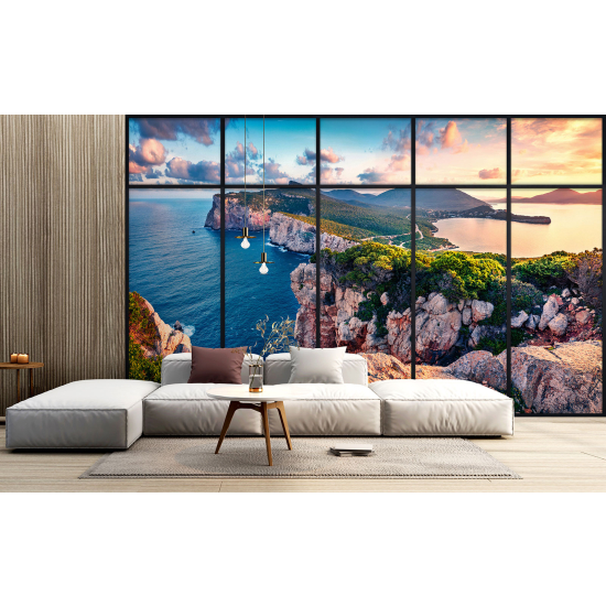 Carta da parati panoramica - Illusione ottica - Vista mare