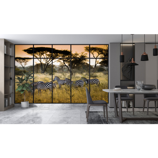 Carta da parati panoramica - Illusione ottica - Zebre