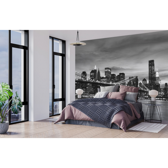 Carta da parati panoramica - Panorama New York in bianco e nero