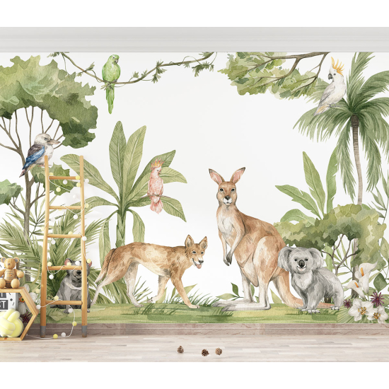 Carta da parati panoramica per bambini - Animali dell'Australia