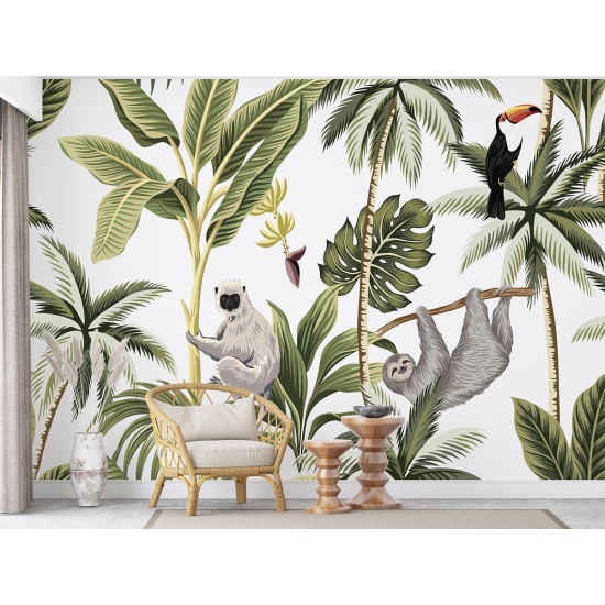 Carta da parati panoramica per bambini - Animali della Giungla