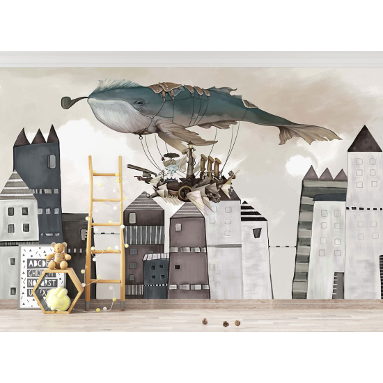 Carta da parati panoramica per bambini - Balena