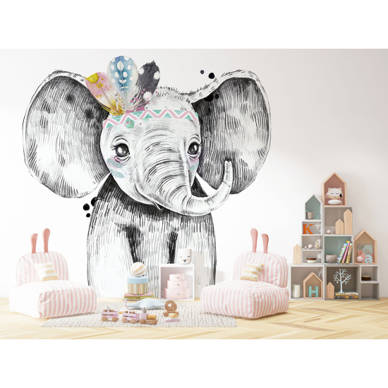 Carta da parati panoramica per bambini - Elefante indiano