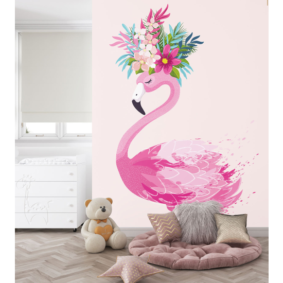 Carta da parati panoramica per bambini - Fenicottero rosa
