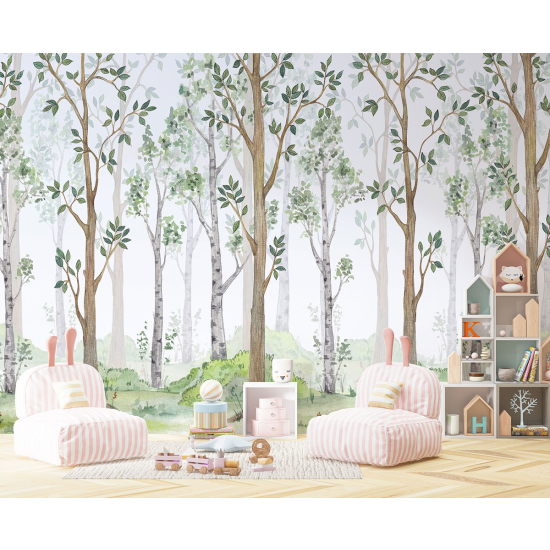 Carta da parati panoramica per bambini - Foresta