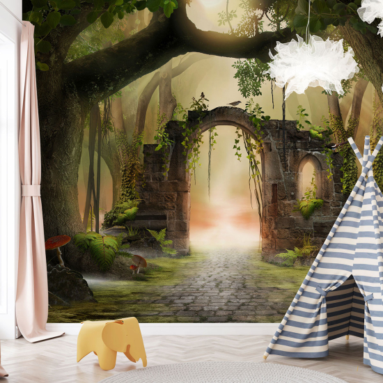Carta da parati panoramica per bambini - Foresta incantata