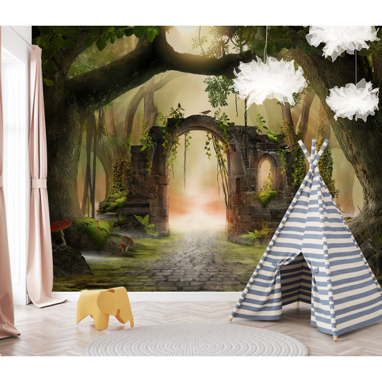 Carta da parati panoramica per bambini - Foresta incantata