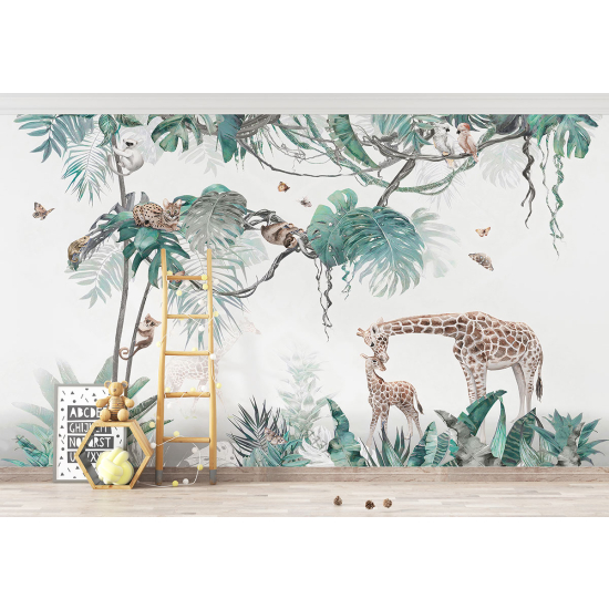 Carta da parati panoramica per bambini - Giraffe