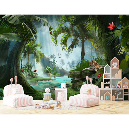 Carta da parati panoramica per bambini - Giungla