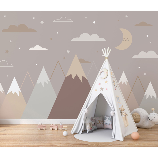 Carta da parati panoramica per bambini - Montagne